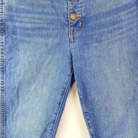 Madewell 10" High Rise Skinny in Dewitt Wash Button Front 28 - Picture 4 of 11
